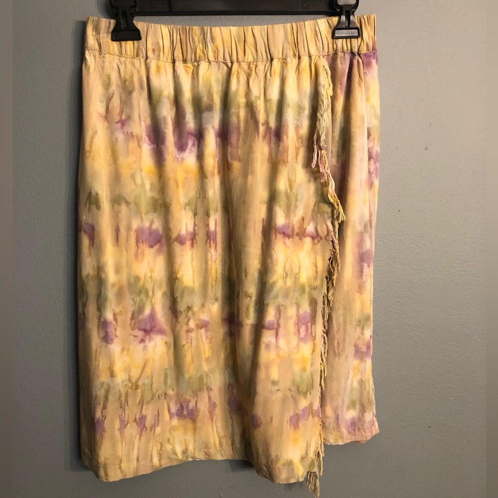Go Fish tie dye fringe skirt large